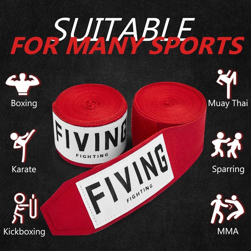 FIVING Boxing Hand Wraps for Men and Women，Durable, Comfortable，Wrist Wraps for Boxing, Kickboxing, Muay Thai, MMA, and Martial Arts - Image 5